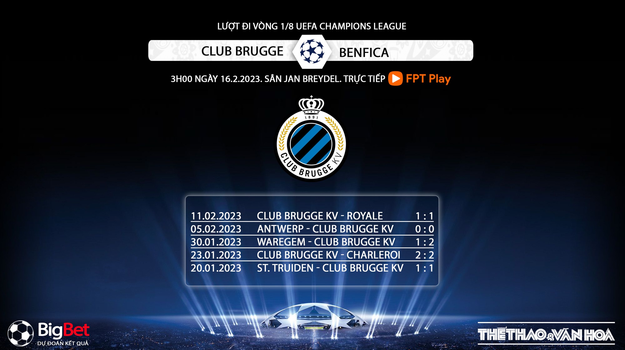 Thành tích và phong độ của đội hình Club Brugge